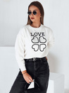 Damski sweter z haftem love CLOVER biały Dstreet MY2337
