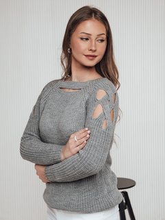 Sweter damski SLITARIA jasnoszary Dstreet MY2394_1