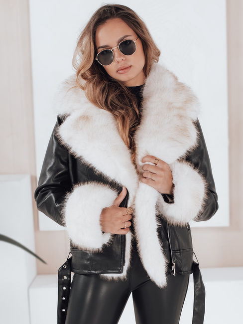 Kurtka damska ramoneska z futerkiem czarna Dstreet TY5122