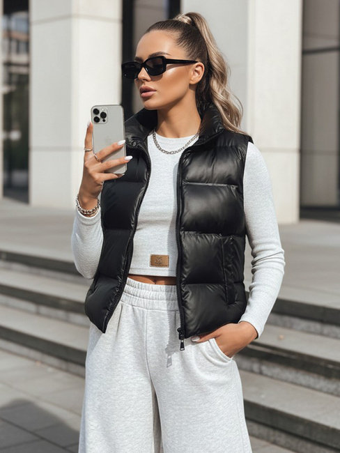 Pikowana kamizelka damska WILLOW czarna Dstreet TY3796