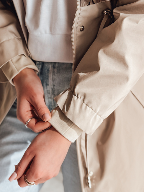 Kurtka przejściowa damska parka FERIPARKA ciemnobeżowa Dstreet TY4876