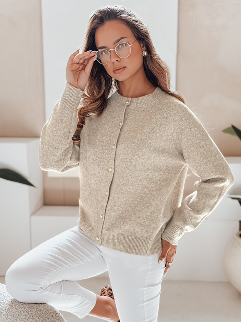 Damski sweter zapinany SELINA beżowy Dstreet MY2514