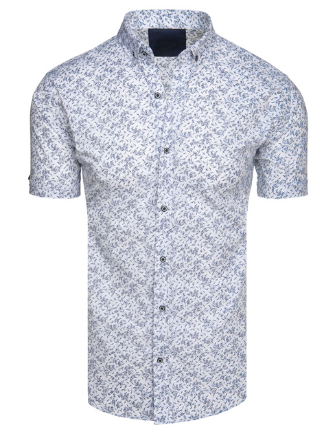 Koszula męska z krótkim rękawem biała Dstreet KX1041