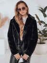 Płaszcz damski futerkowy GLAMFLUFFY krótki czarny Dstreet TY4985