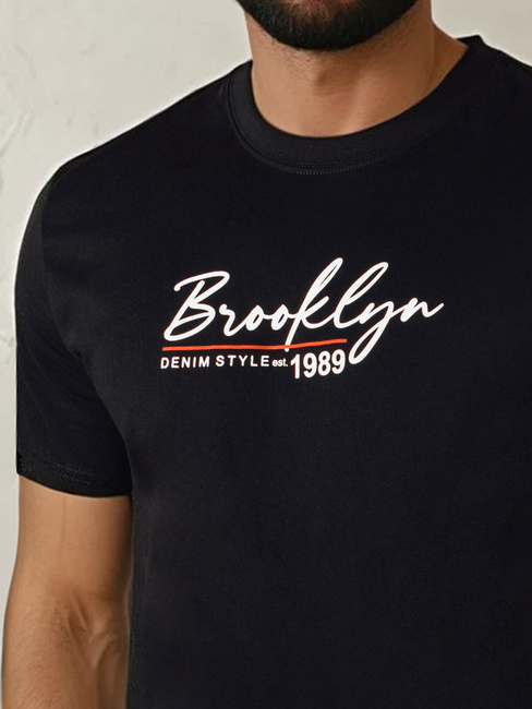 Koszulka męska z nadrukiem czarna Dstreet RX5403