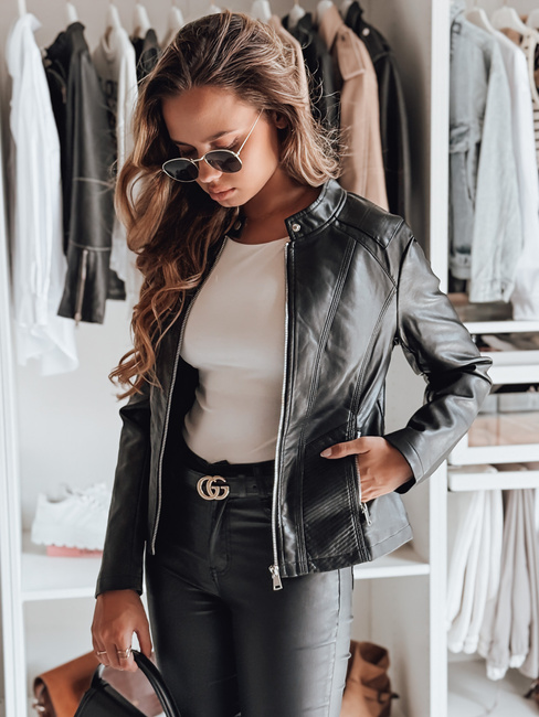 Kurtka skórzana damska ROCKYLADY czarna Dstreet TY4968