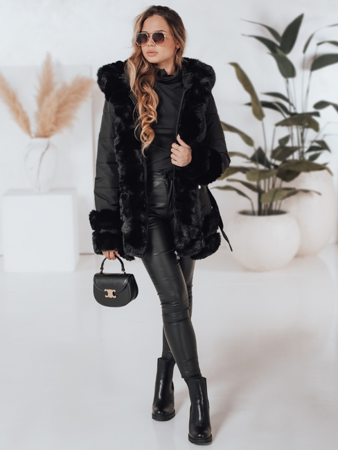 Kurtka damska zimowa CITYGLANCE z futerkiem czarna Dstreet TY5045