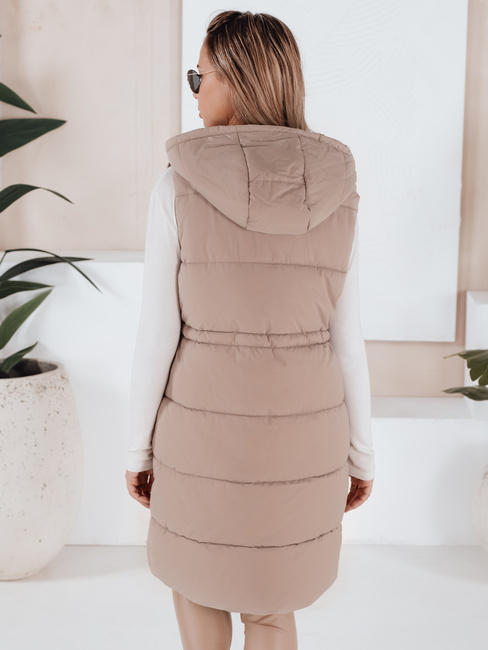 Kamizelka damska pikowana LADISA beżowa Dstreet TY3289