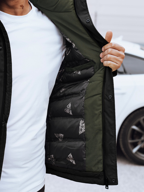 Kurtka męska zimowa z kapturem czarna Dstreet TX4908