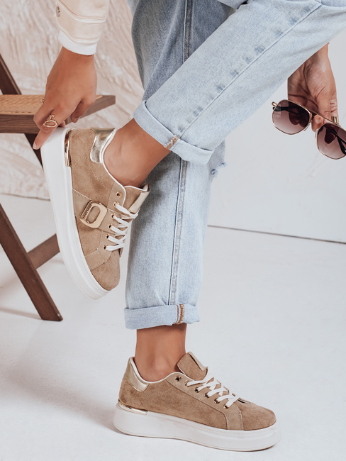 Trampki damskie beżowe Dstreet ZY1067