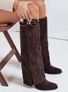 Kozaki damskie zamszowe brązowe Dstreet ZY1171