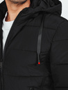 Kurtka męska zimowa pikowana z kapturem czarna Dstreet TX5060