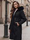 Kurtka zimowa damska parka z futerkiem czarna Dstreet TY5111