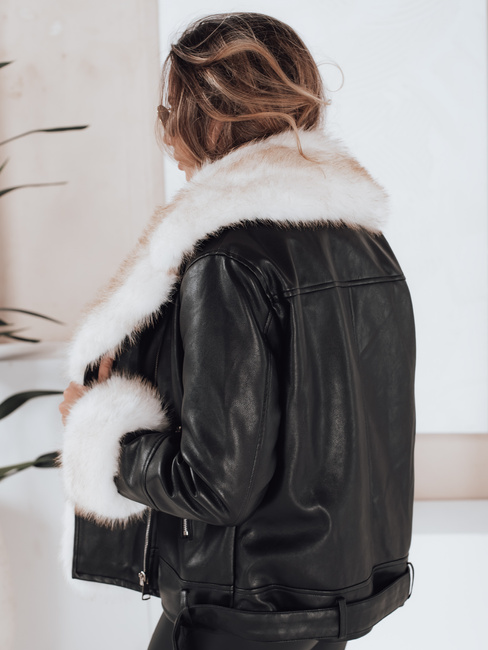 Kurtka damska ramoneska z futerkiem czarna Dstreet TY5122