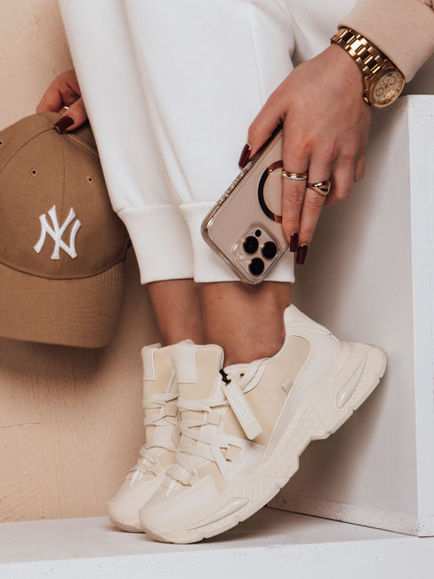 Sportowe sneakersy damskie RUNKIK beżowe Dstreet ZY0673