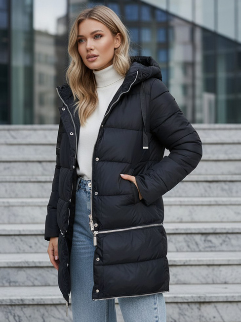 Kurtka damska zimowa długa granatowa Dstreet TY5467