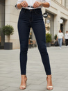 Jeansy damskie skinny z wysokim stanem granatowe Dstreet UY2865