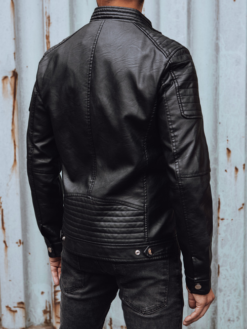 Kurtka męska przejściowa skórzana czarna Dstreet TX4731