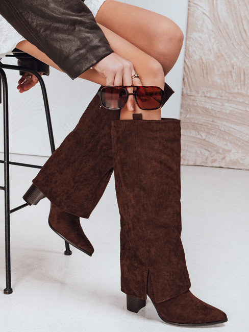 Kowbojki damskie zamszowe brązowe Dstreet ZY1325