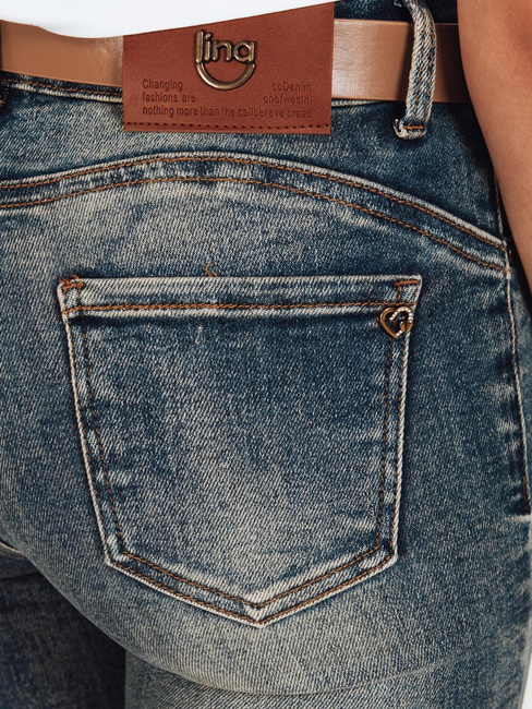 Jeansy damskie skinny push up niebieskie Dstreet UY2803