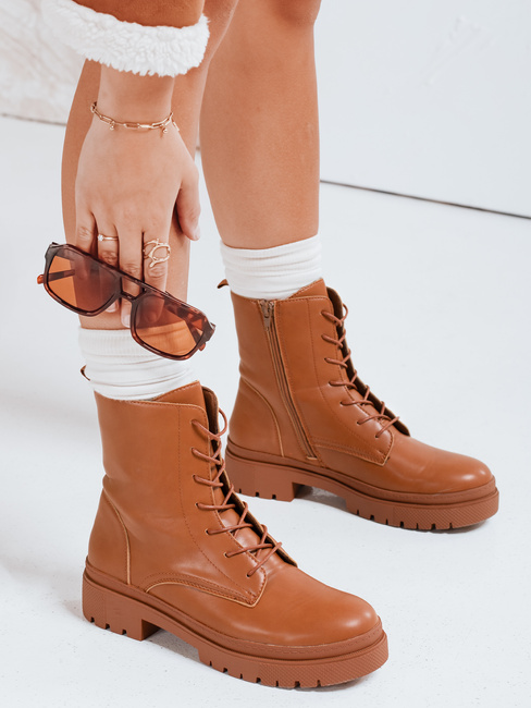 Botki damskie trapery STYLOBOSS kamelowe Dstreet ZY0520