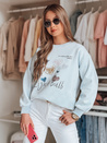 Bluza damska oversize z sercami PINKNOTE niebieska Dstreet BY1502