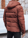 Kurtka męska zimowa pikowana z kapturem ceglasta Dstreet TX5062