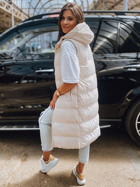 Kamizelka damska pikowana ELLA beżowa Dstreet TY3033