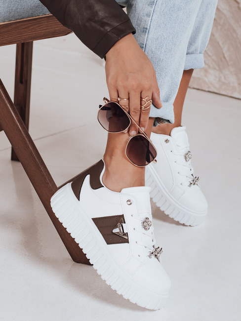 Sneakersy damskie na platformie białe Dstreet ZY1058