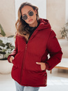 Kurtka damska MISSFROST pikowana z kapturem bordowa Dstreet TY4960