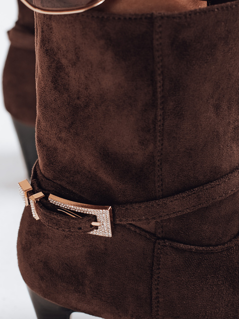 Botki damskie zamszowe brązowe Dstreet ZY1207