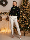 Sweter damski one size TIELUSH w małe kokardki czarny Dstreet MY2358z