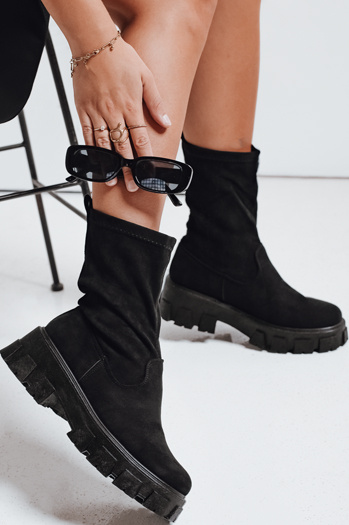 Botki damskie na platformnie czarne Dstreet ZY1135