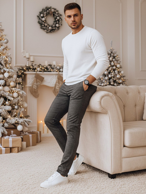 Spodnie męskie casual grafitowe Dstreet UX4406z