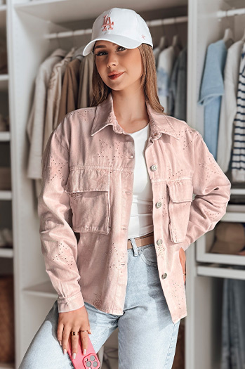 Kurtka damska przejściowa one size w gwiazki STRASHINE różowa Dstreet TY4844