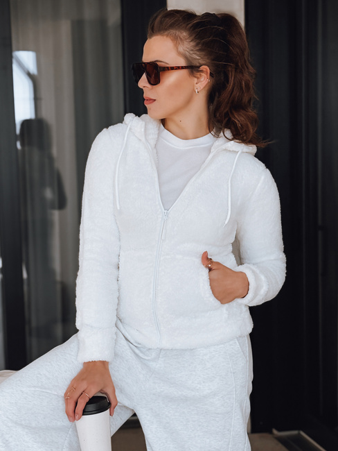 Bluza damska z kapturem biała Dstreet BY1555