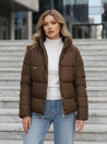 Kurtka damska zimowa długa brązowa Dstreet TY5475