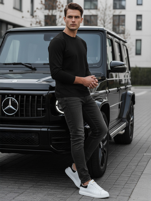 Longsleeve męski czarny Dstreet LX0577