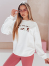 Bluza damska oversize z jamnikami JAMNIKOVE biała Dstreet BY1498
