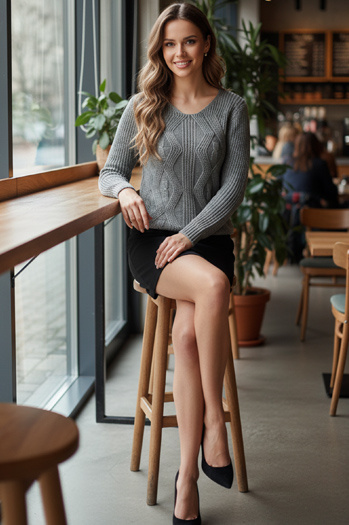 Sweter damski CHICRAY jasnoszary Dstreet MY2395