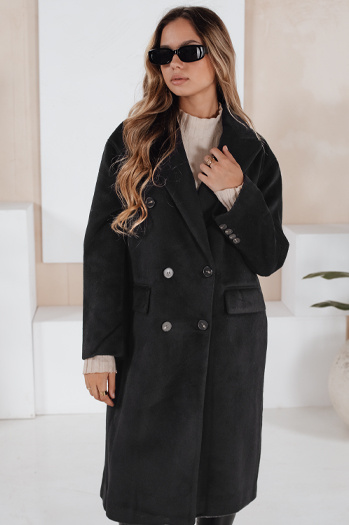 Płaszcz zimowy damski długi oversize czarny Dstreet NY0765