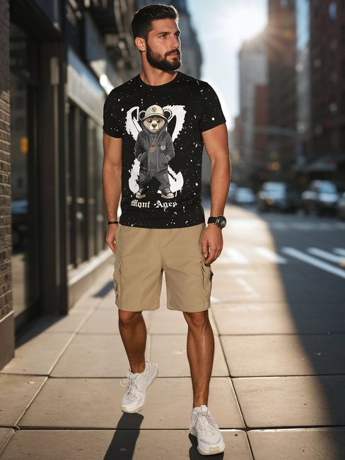 Spodenki męskie materiałowe bojówki khaki Dstreet SX2505