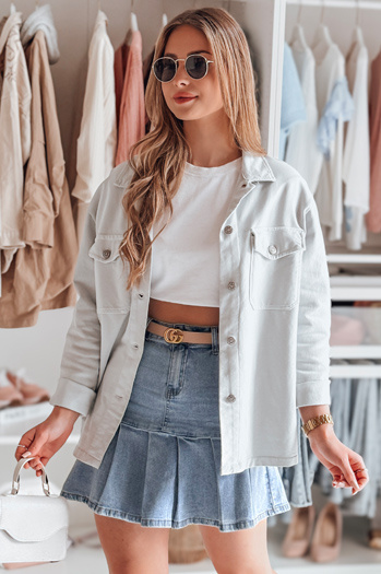 spódniczka jeansowa mini z falbanami MIRABELL niebieska Dstreet CY0506