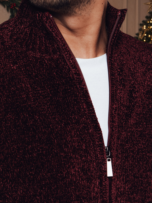 Sweter męski rozpinany bordowy Dstreet WX2233z