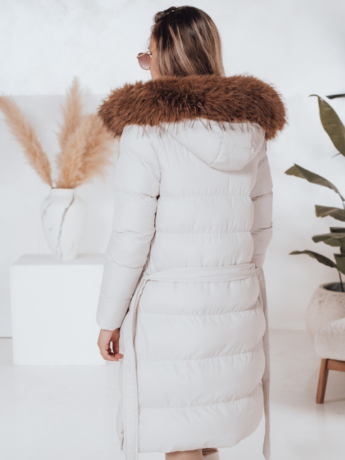 Kurtka zimowa damska pikowana z futerkiem STYLEBELLA biała Dstreet TY4610