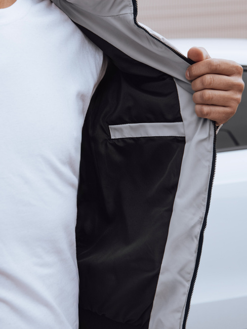 Kurtka zimowa męska pikowana z kapturem szara Dstreet TX4842