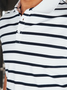 Koszulka męska polo w paski biała Dstreet PX0638