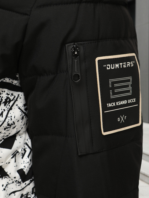 Kurtka męska zimowa pikowana z kapturem czarna Dstreet TX5131