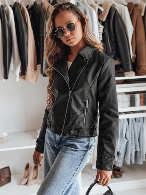 Kurtka skórzana damska ramoneska DARKGLORY czarna Dstreet TY4963