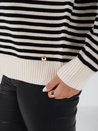 Damski sweter w paski ELVARA beżowy Dstreet MY2523